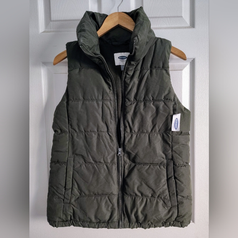 Old Navy Dark Green Puffer Vest